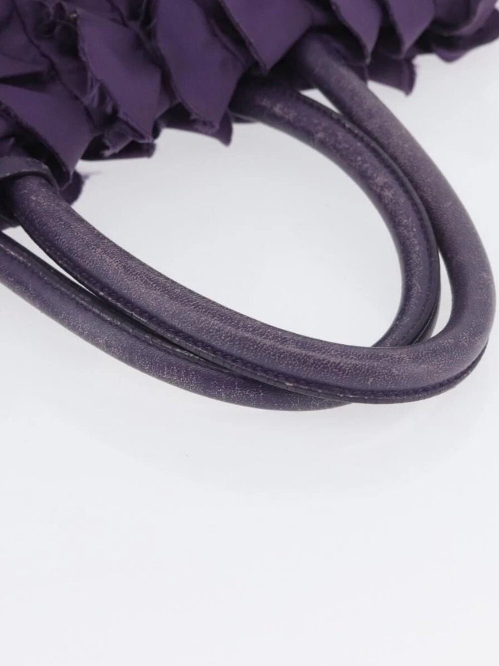 PRADA Hand Bag Nylon Leather Purple Gold Auth 173998 - Picture 8 of 15